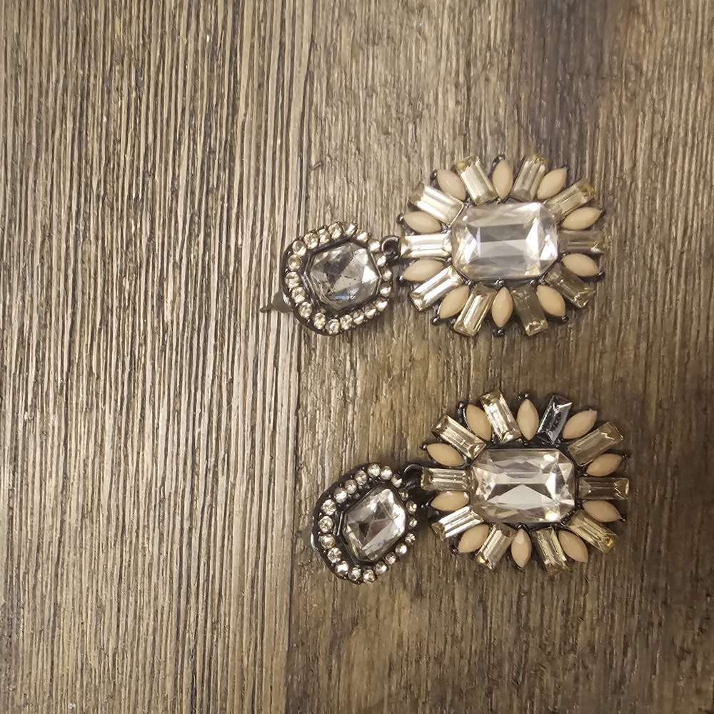 Elegant Crystal and Cream Earrings